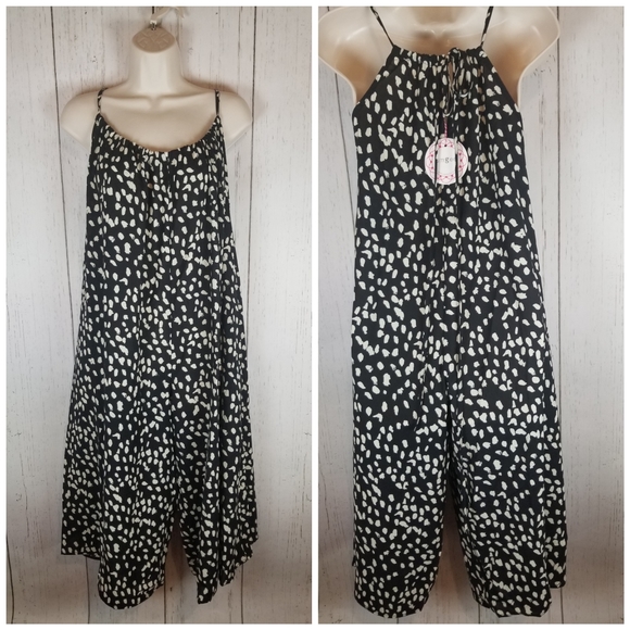 Umgee Oversized Cropped Wide Leg Bohi Jumpsuit - Picture 2 of 5